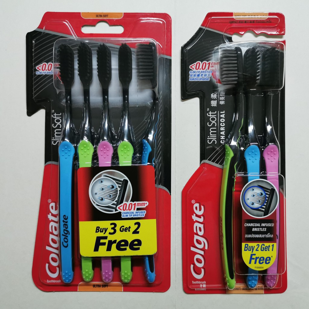 Colgate Slim Soft Charcoal Toothbrush (Ultra Soft) Shopee Philippines
