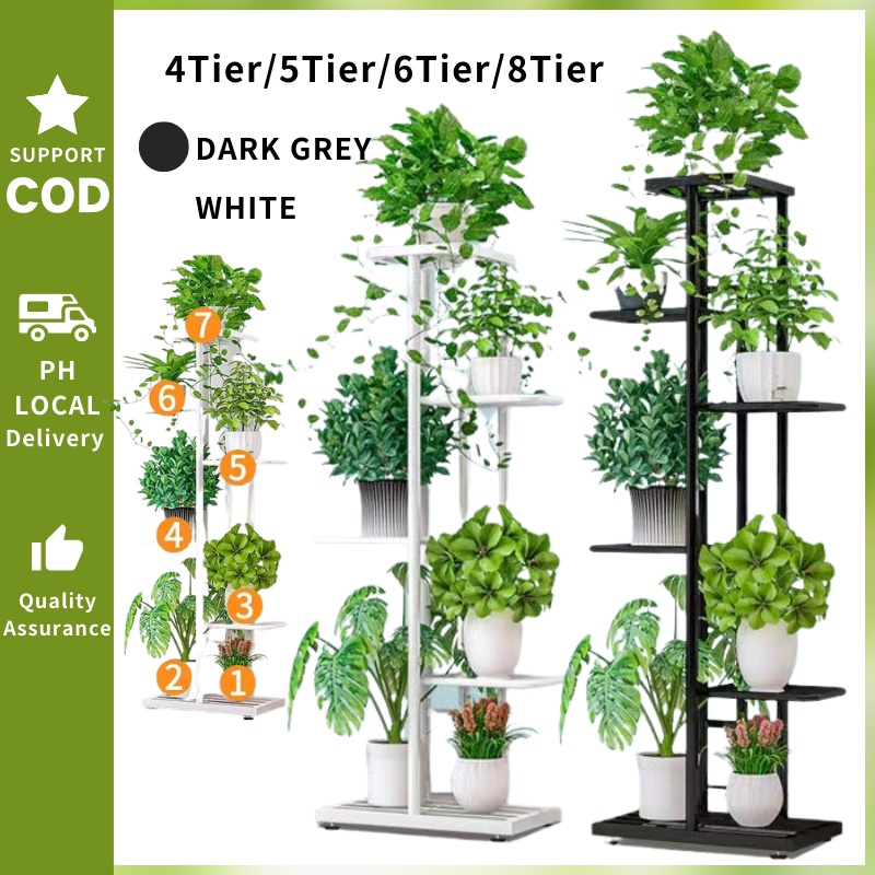 6Tiers Indoor Iron Plant Rack Plant Stand Display Shelf Yard Garden