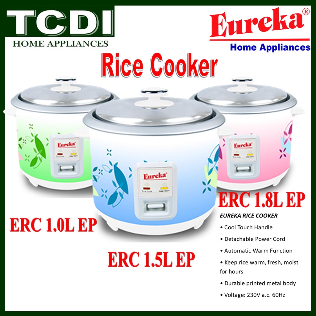 TCDI Eureka Rice Cooker ERC 1.0LJ EP without Steamer assorted color
