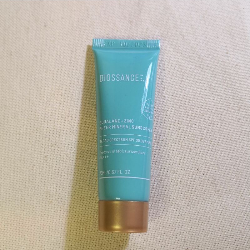 Biossance Squalane + Zinc Sheer Mineral Sunscreen Broad Spectrum SPF 30
