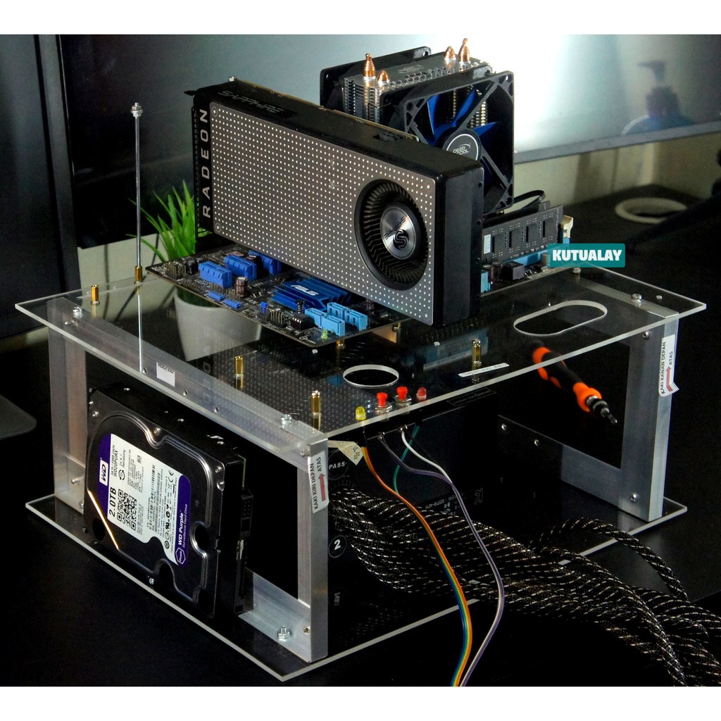 Cpu Acrylic Computer Case Open Air Mini Micro Atx Matx Pc Rack