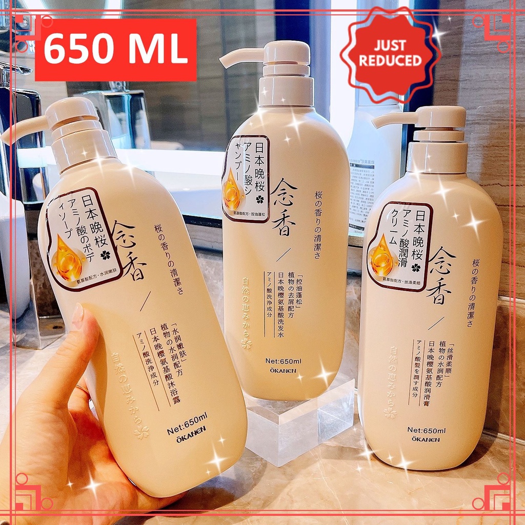 LIFUSHA Shampoo 650ml Sakura PERFUME SHAMPOO CONDITIONER Shopee