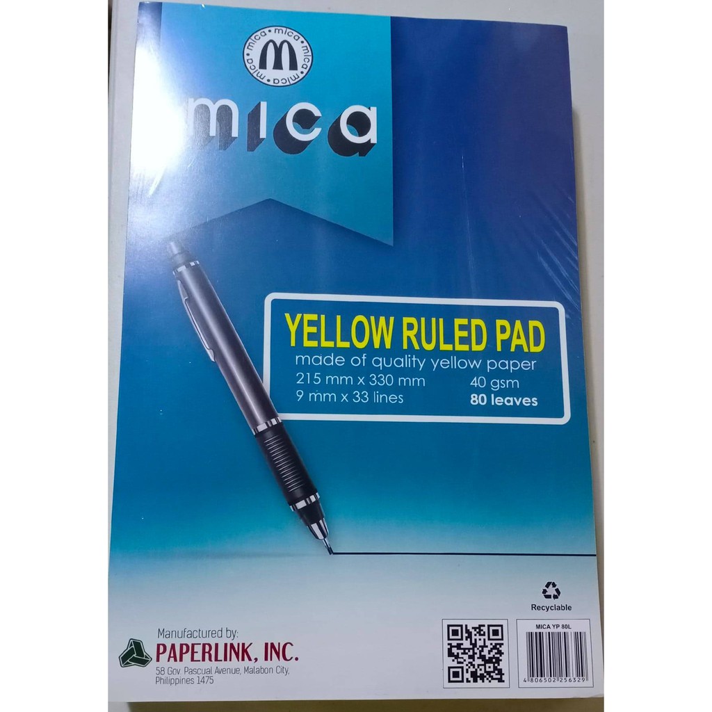 MICA Yellow Paper, Yellow Ruled Pad Made Of Quality Yellow Paper , sold