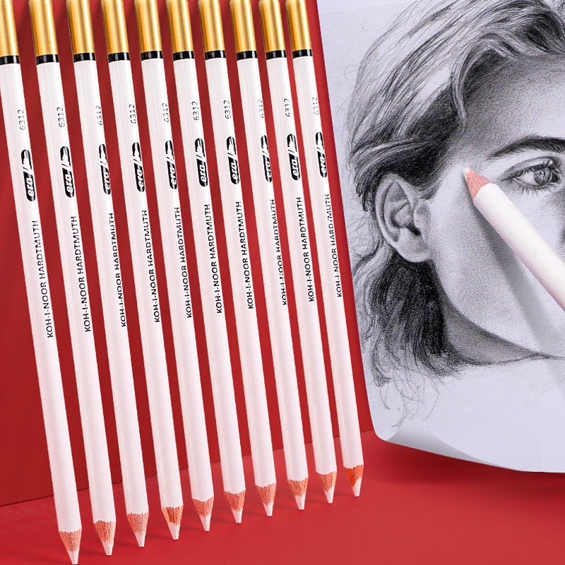 2Ppcs KOHINOOR Hardtmuth Era White Pencils Highlight Pencil High