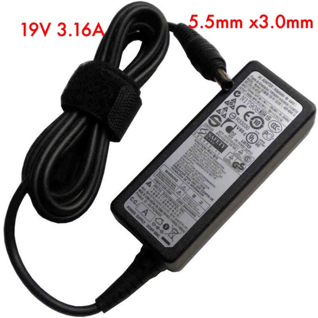 Samsung laptop charger. 19v 3.16A 5.5mm x 3.0mm laptop charger Shopee