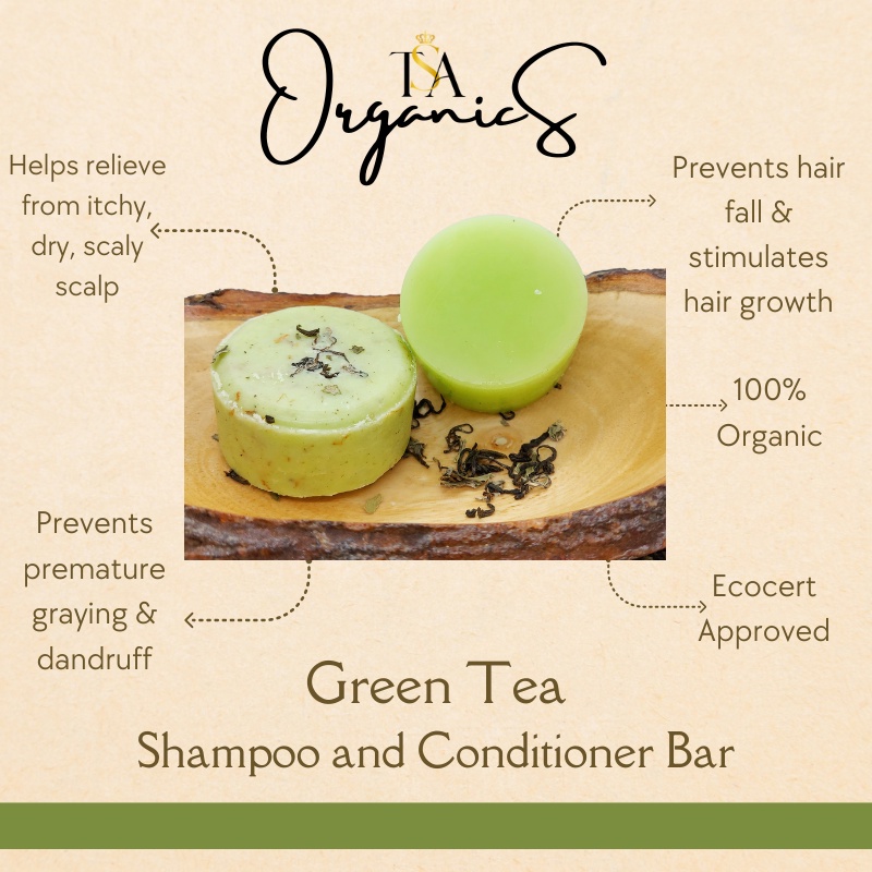 Organic Shampoo and Conditioner Bar 80g (Green Tea) Shopee Philippines