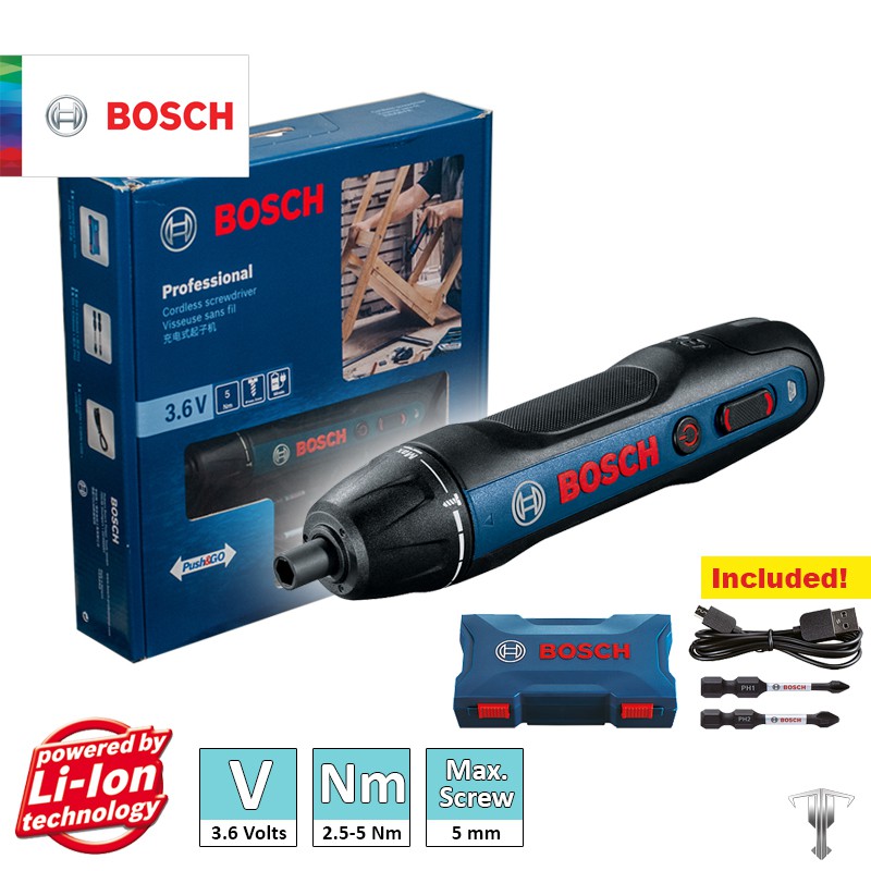 Bosch GO 2 Professional 3.6 V Cordless Screwdriver 2nd Generation