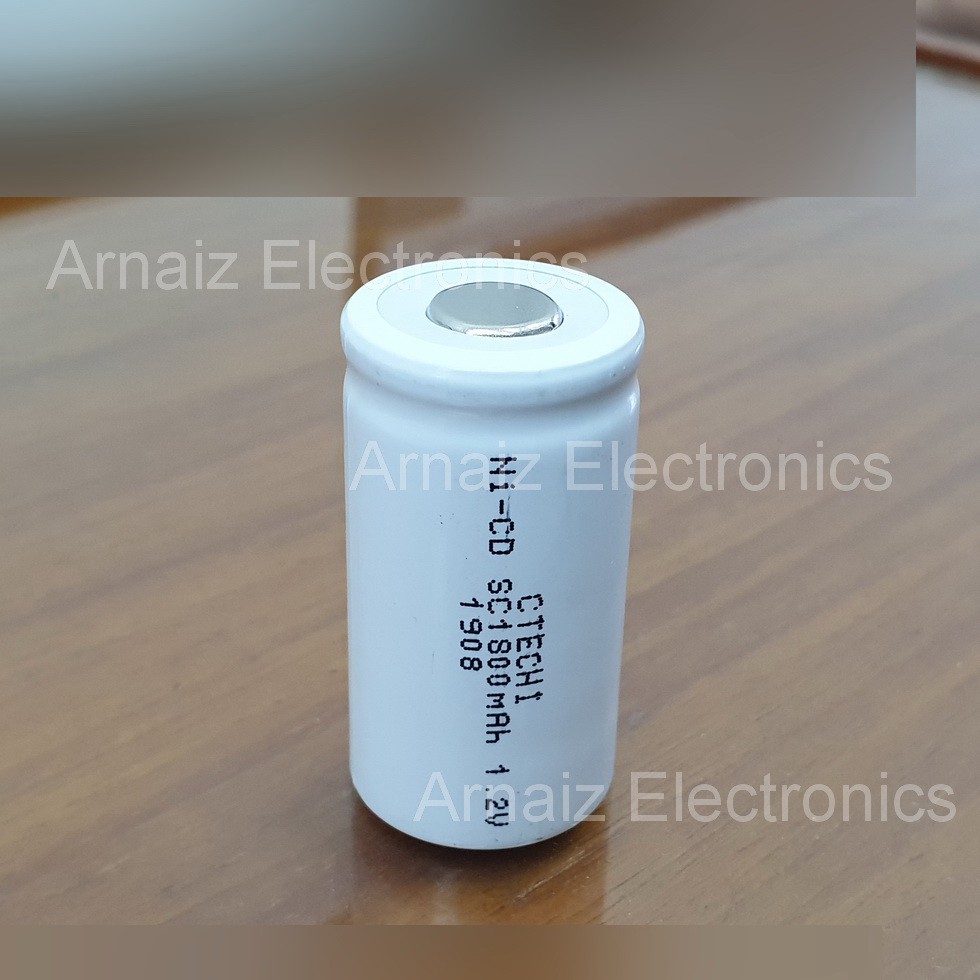 Sub C Size NiCd Rechargeable Battery 1800mAh SC 1.2V Plain Cell for