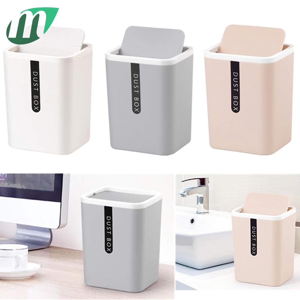 [On Sale]Desktop Trash Can Small Mini Garbage Can Plastic Dustbin with