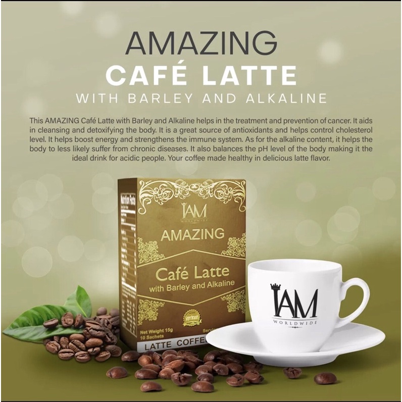 IAM WORLDWIDE Amazing Herbal Cafe Latte Coffee mix with Barley and