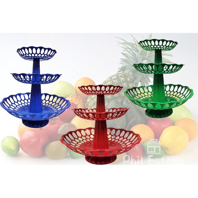 3Layer Fruit Fountain Tray/ Fruit Basket for Table Display Fruits Stand