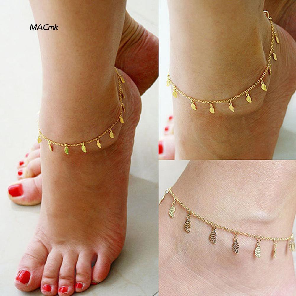 LOWEST PRICESexy Simple Golden Tone Leaf Pendant Anklet Ankle Bracelet