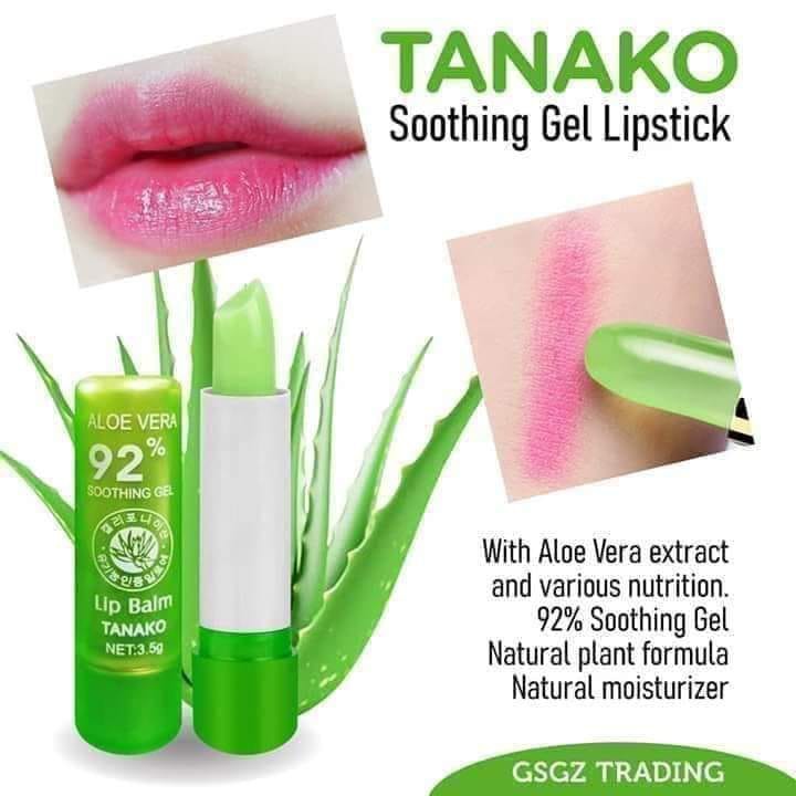 TANAKO ALOE VERA LIP BALM (color changing lipstick) 3.5g Shopee