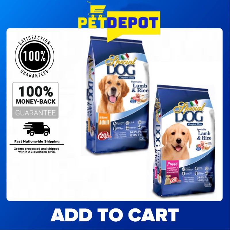 Special Dog LAMB AND RICE Puppy and Adult 20lbs Shopee Philippines