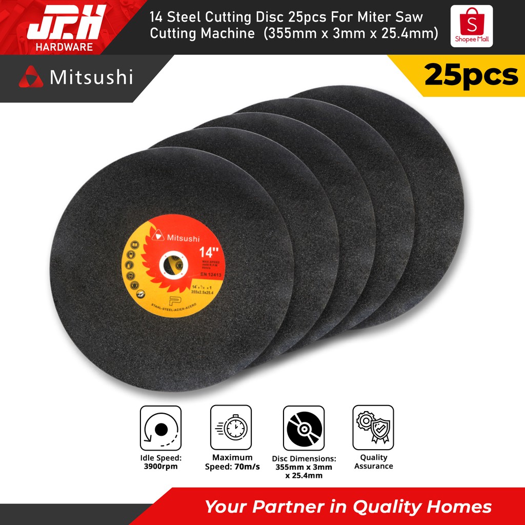 Mitsushi 14 Steel Cutting Disc 25 Pcs For Miter Saw Cutting Machine