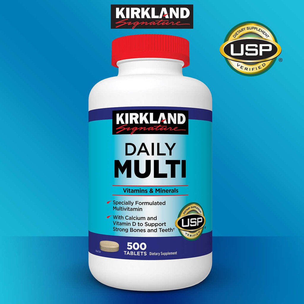 Kirkland Signature Daily Multi Vitamins and Minerals, 500 Tablets