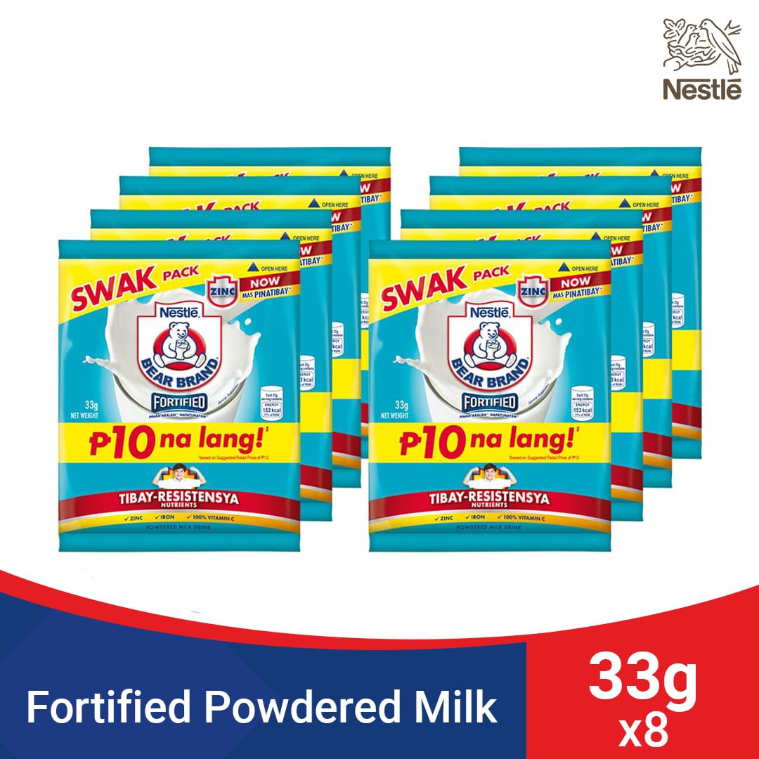 BEAR BRAND Fortified Powdered Milk Drink 33g SWAK Pack of 8 Shopee