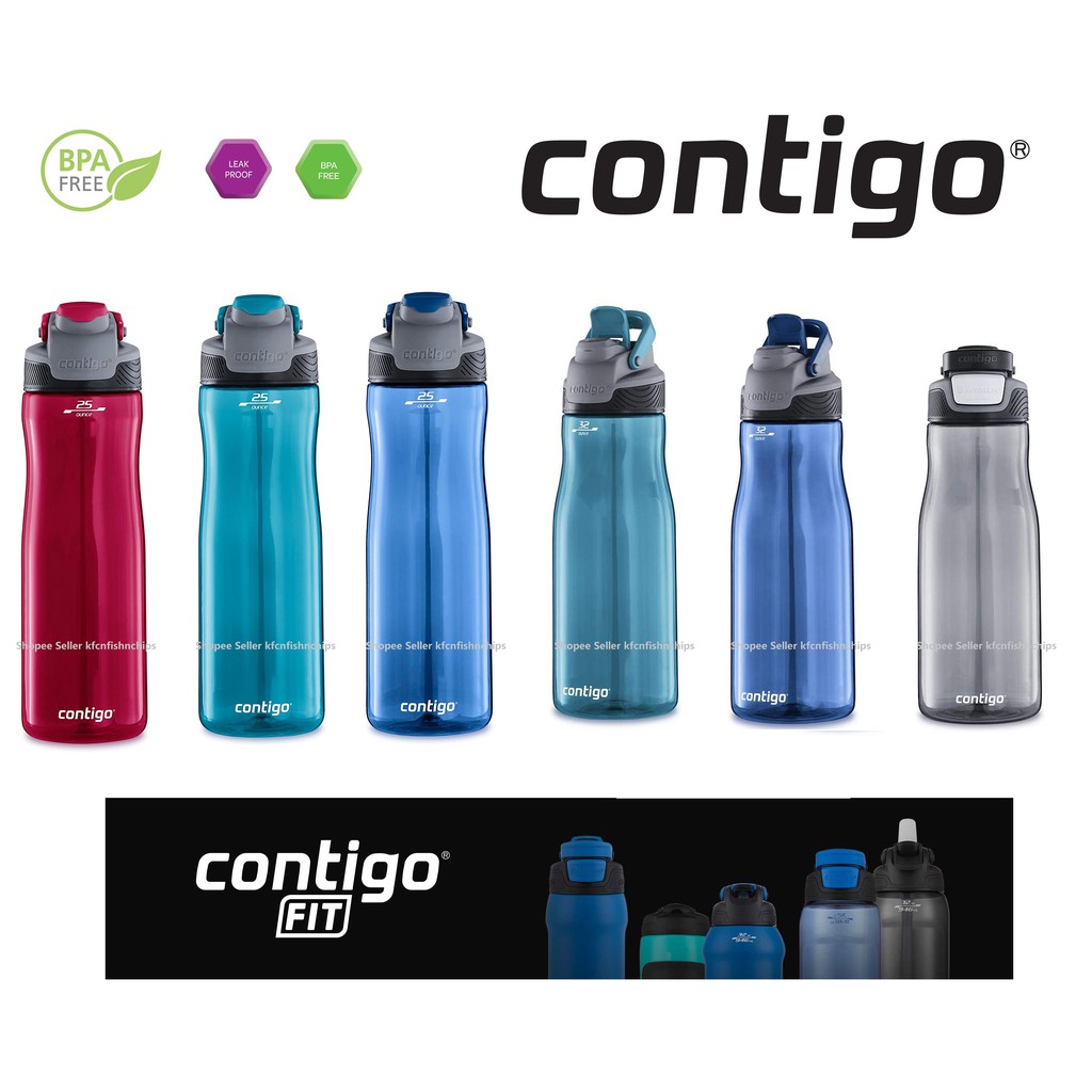 Contigo Fit AUTOSEAL Spill Proof Water Bottle 24oz (709ml) Shopee