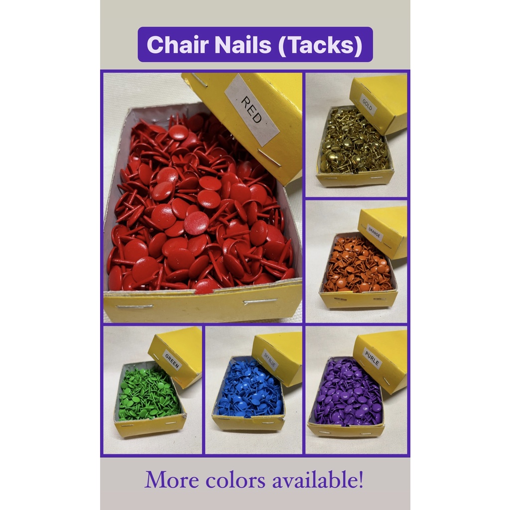 Chair Nails (Tacks) Assorted Colors Upholstery Nails Push Pins Thumb