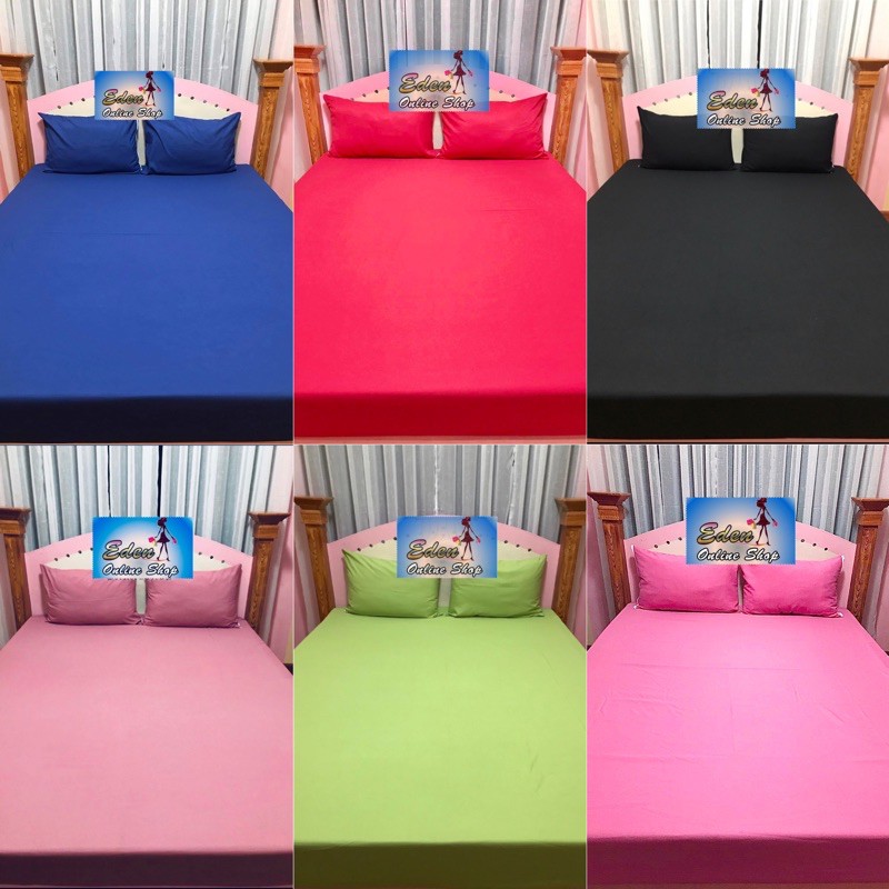 Plain Canadian Cotton Fully Garterized Bedsheet with 2 Pillowcase Shopee Philippines