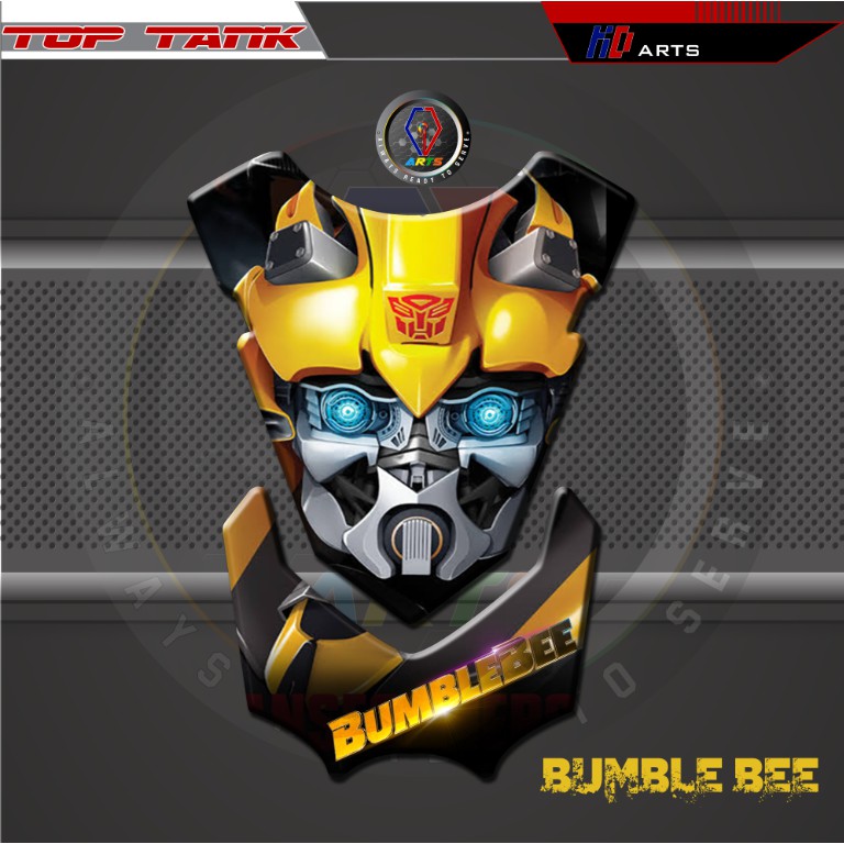 Top Tank "Bumblebee" Customized Motorcycle Decals, Laminated, NO Fade