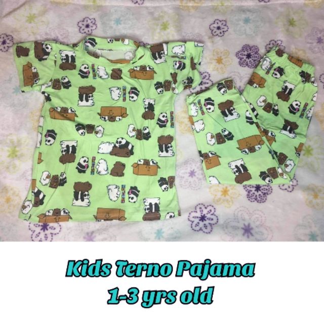 We bare bears XSS Kids Terno Pajama Shopee Philippines