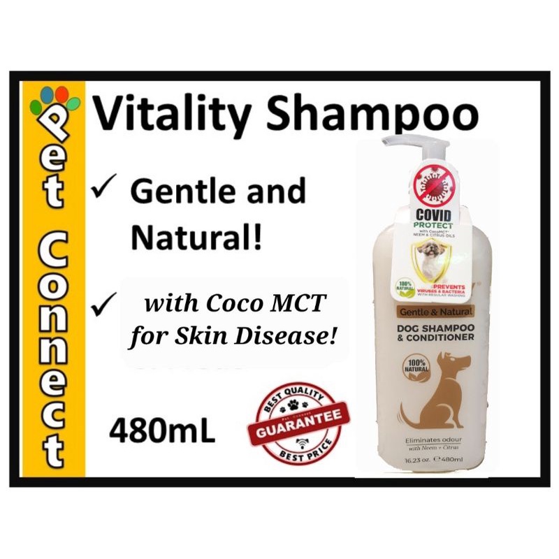 Vitality Shampoo with COCO MCT 480mL Dog Shampoo for Skin Disease