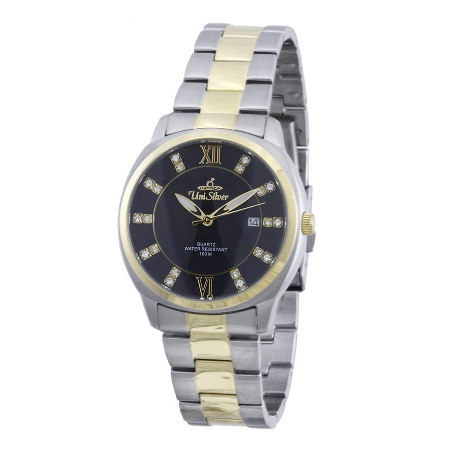 UniSilver TIME Men's Silver / Gold Stainless Steel Watch KW13631305