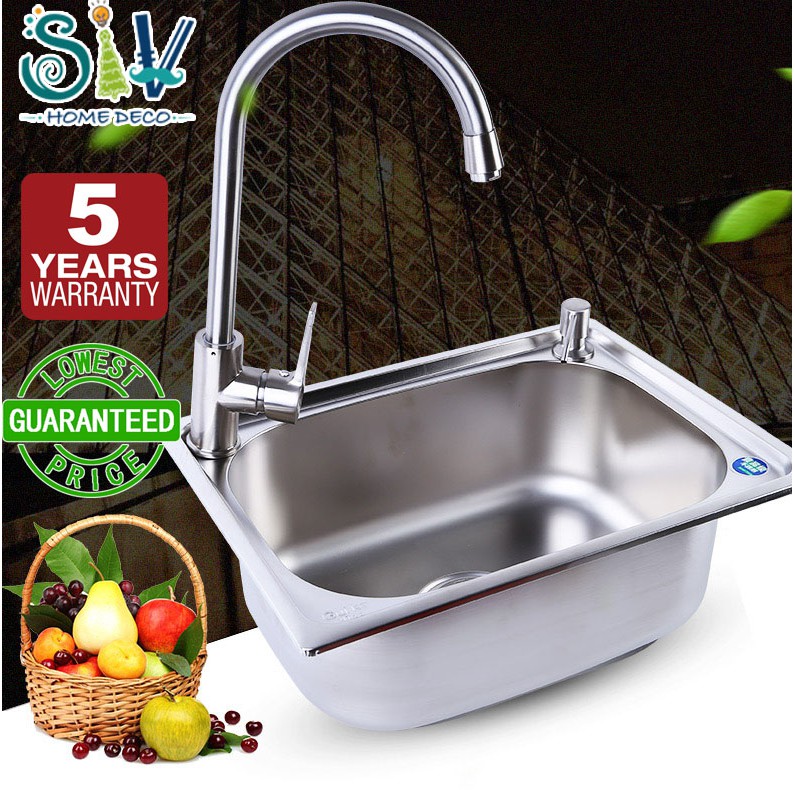 SIV heavy druable single kitchen sink stainless steel Shopee Philippines