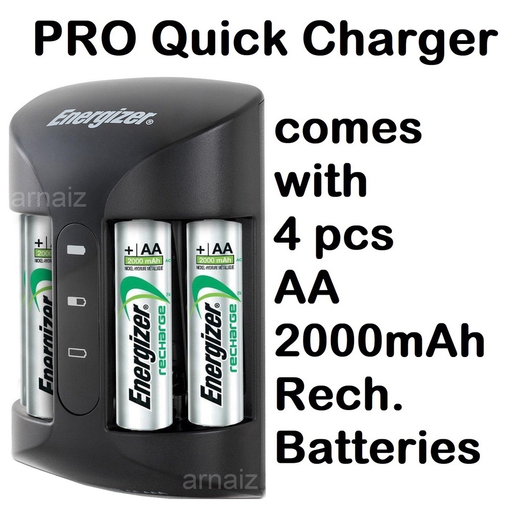 Energizer CHPRO Battery Charger Pro for AA & AAA Battery w/ FREE 4 pcs