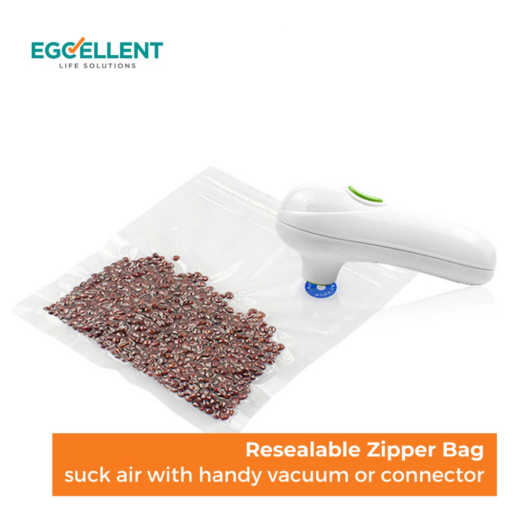Reusable and Resealable Vacuum Zipper Bag Small 20 x 22 CMS (1 pc