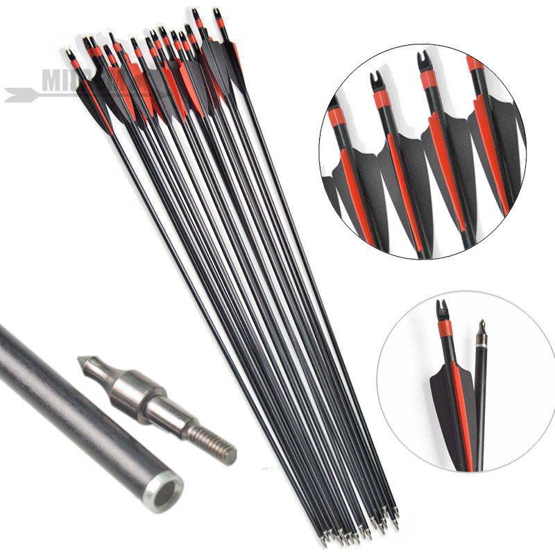 OOutdoor Sports Bow Camping 32'' Fiberglass Arrows Recurve Bow Compound