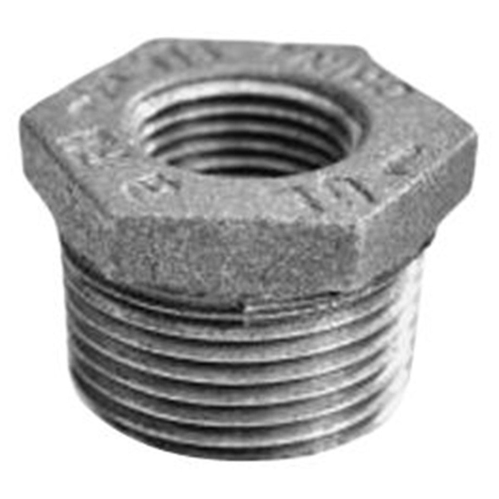 MECH GI BUSHING REDUCER 1" X 1/2" THREADED SCH40 STANDARD GALVANIZED
