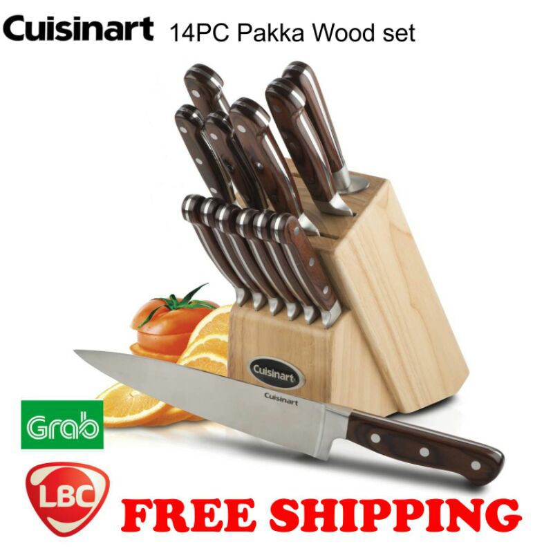 on hand Free Delivery & Shipping Cuisinart knife set knife block 14PC pakka wood X henckels