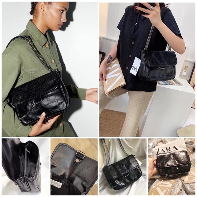 WHATS IN MY BAG 2020! (Zara Rocker Soft Crossbody Handbag) atelier