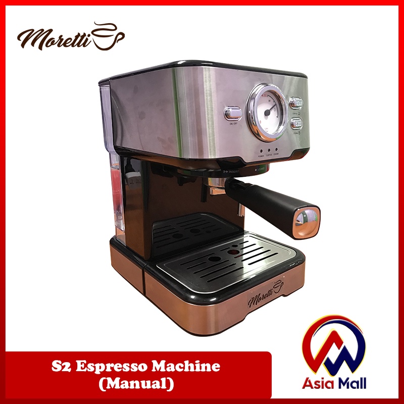 MORETTI S2 Espresso Coffee Maker Machine w/ Milk Frothing Steam 1.5 LITERS 20BAR ESPRESSO