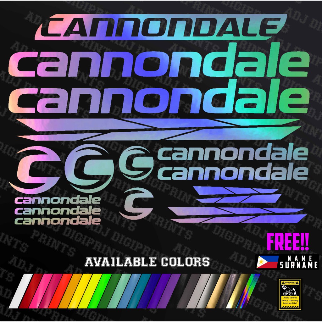 CANNONDALE Bike Frame Set Decals Stickers MTB SPECIAL COLOR VINYL
