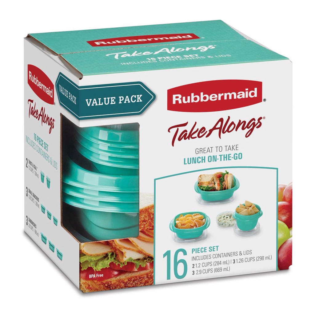Rubbermaid TakeAlongs On the Go Food Storage and Meal Prep Containers