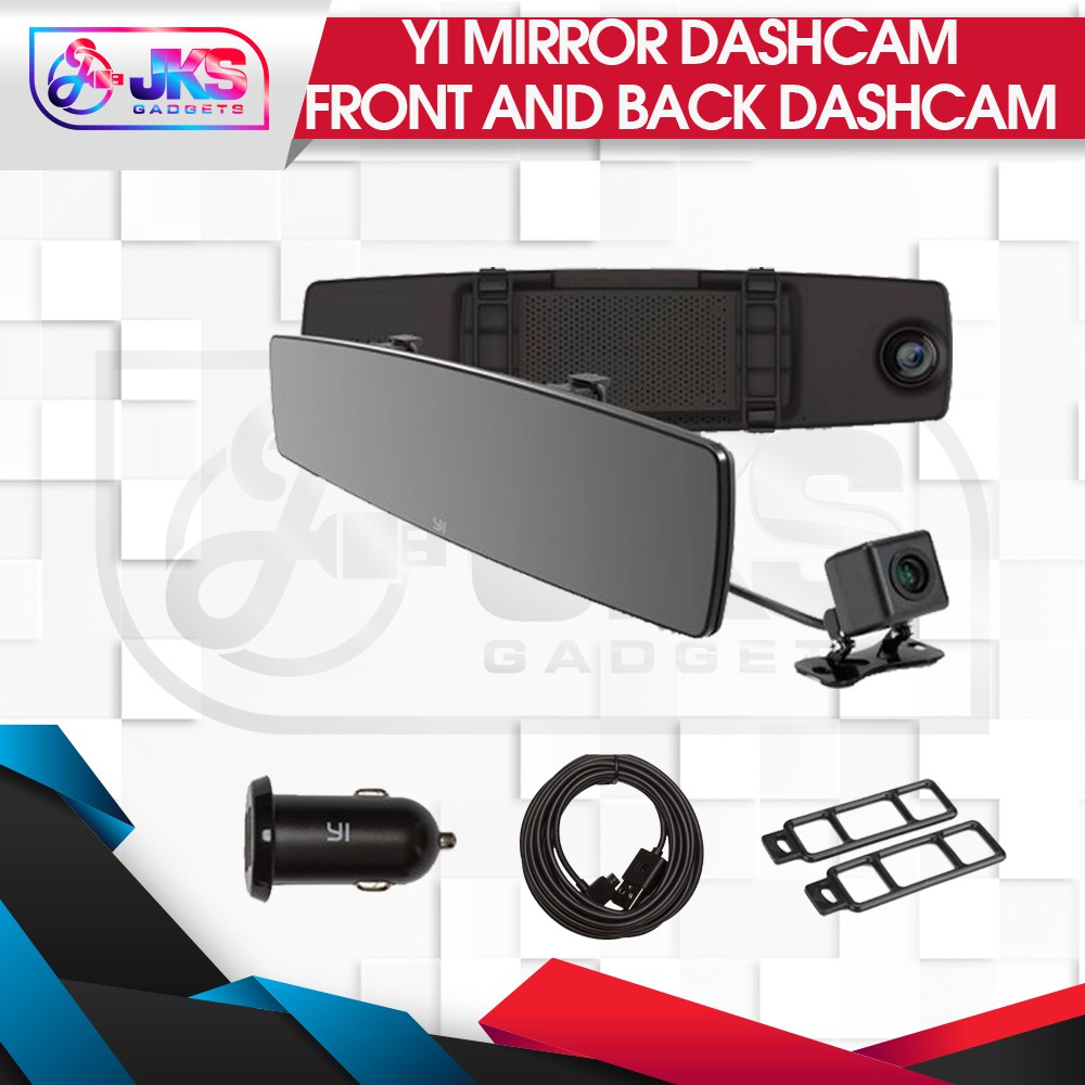 YI Mirror Dash Cam Dual Dashboard Camera Recorder Touch Screen Front