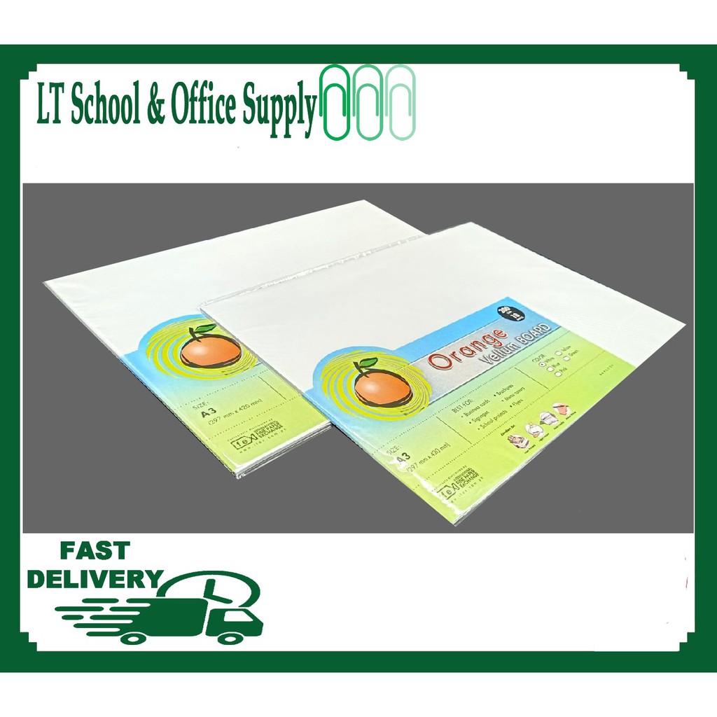 Orange Vellum Board Specialty Board 200gsm size A3 (297mm x 420mm