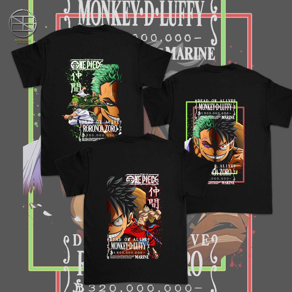 NOTHING One Piece Inspired Shirts (Wano Arc Luffy / Zoro) Shopee