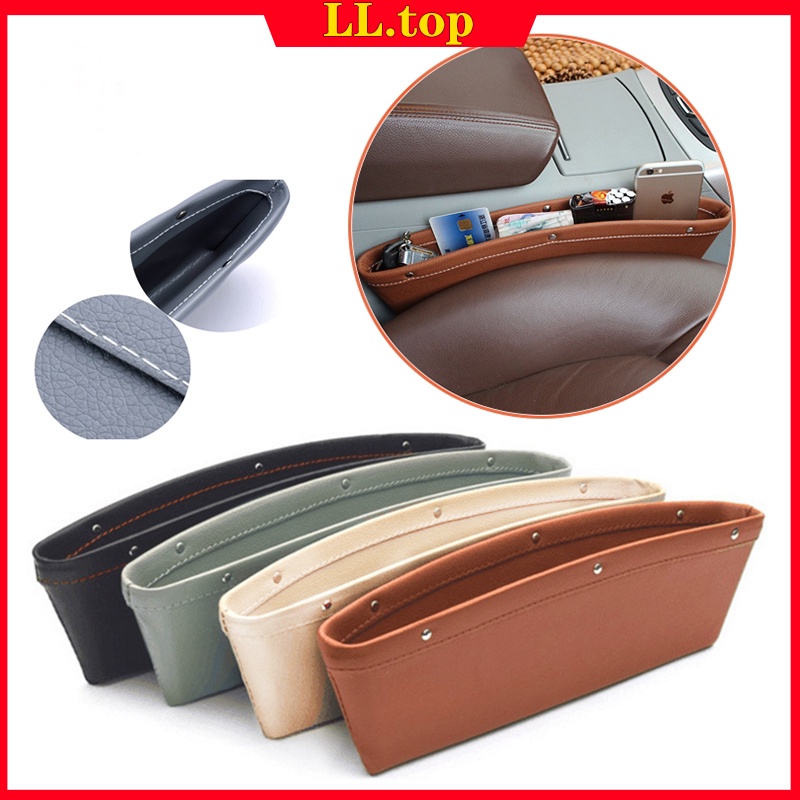 Genuine Leather Car Storage Box Seat Slit Pocket Multifunctional Driver