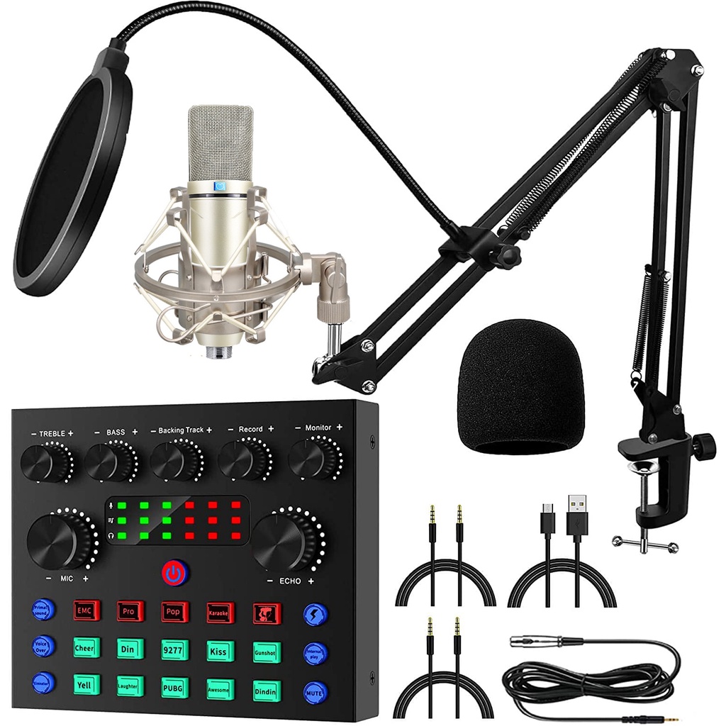 V8S Sound Card With U87 Microphone Condenser Complete Set V8S+U87 Mic