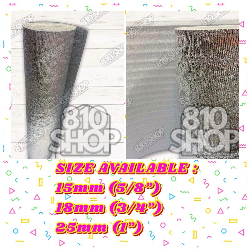15mm 18mm 25mm x 100cm Foam Insulation PE Polyethylene Heat Packaging