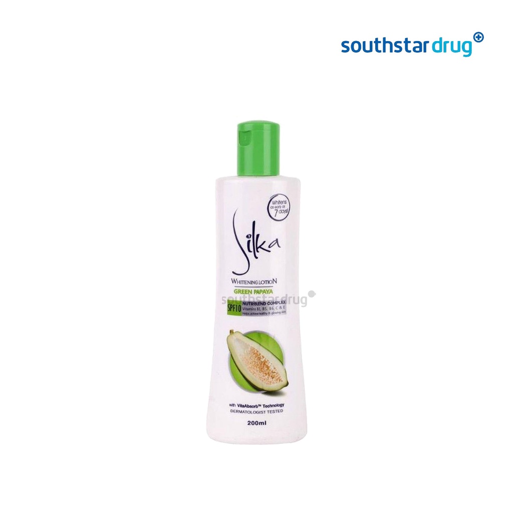 Silka Whitening Lotion Green Papaya SPF10 200mL Shopee Philippines