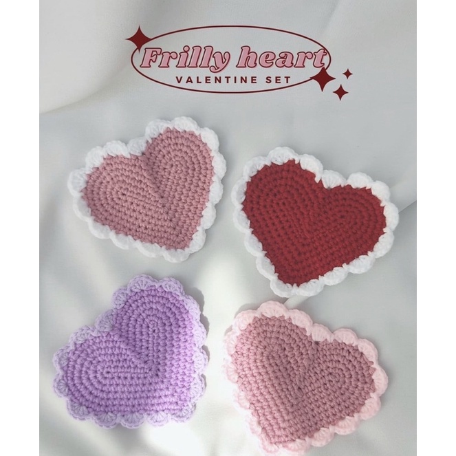 Frilly Heart Valentine Set of Coaster Shopee Philippines