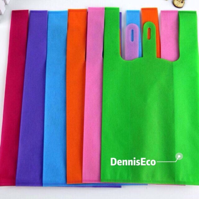 50 Pcs Sando Eco Bag 5 Sizes Nonwoven Vest Tote Bag Shopping Take Out