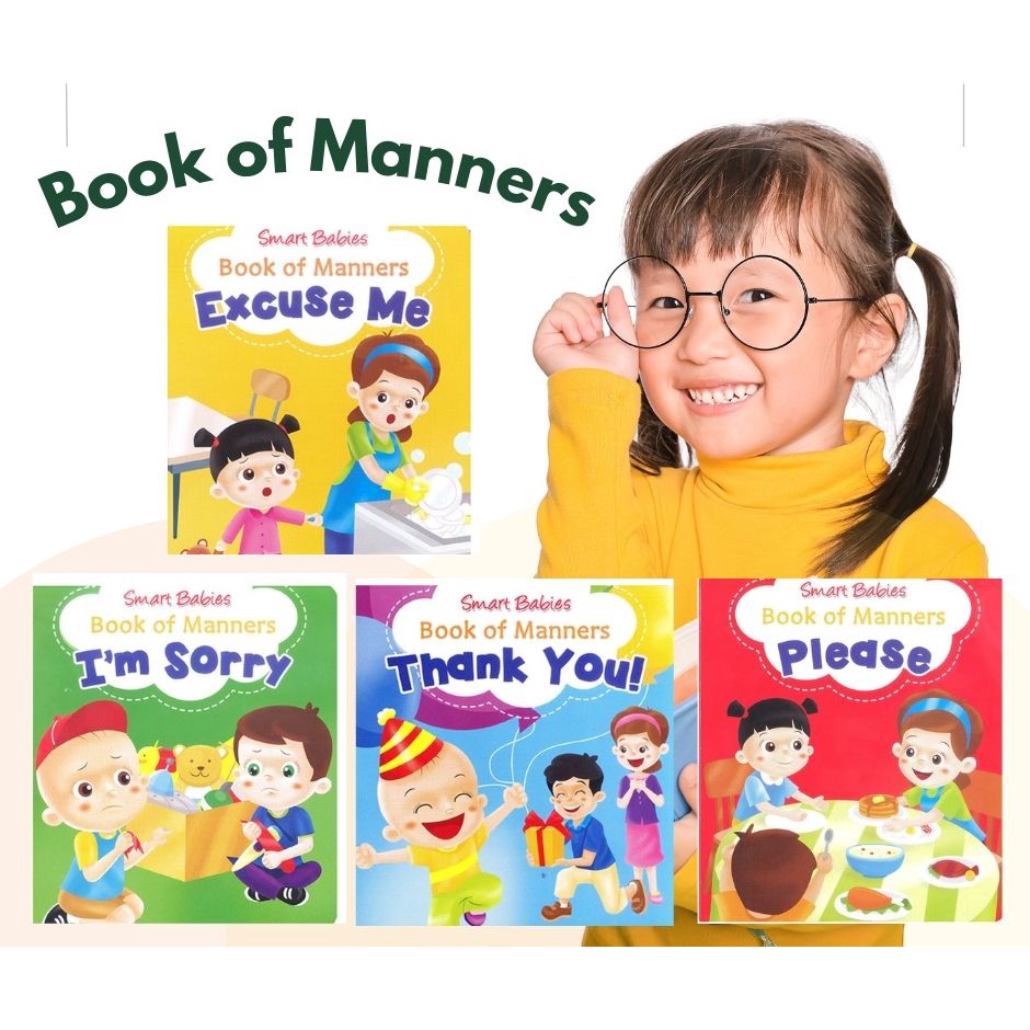 Smart Babies Good Manners Board Books for Toddlers Series 1 Excuse Me