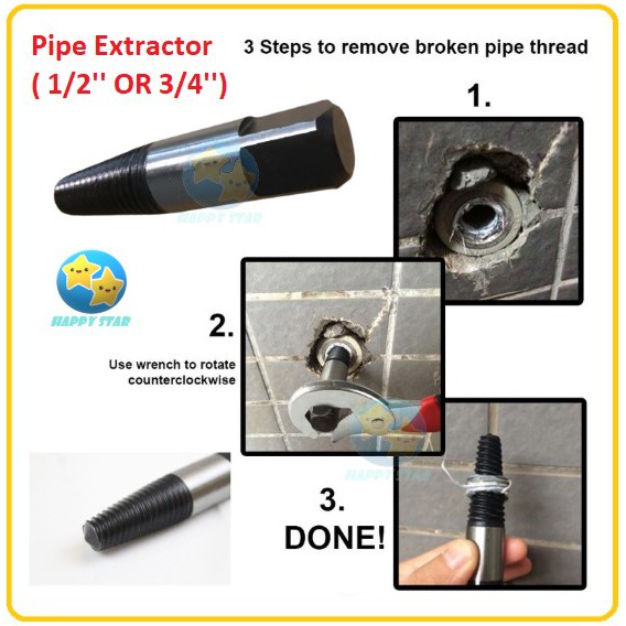 Pipe Extractor 1/2" 3/4" Pipes Broken Screw Bolt Extractors paip rosak
