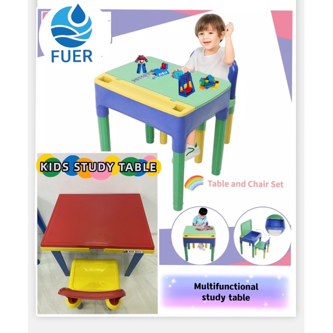 KID’S ONLINE STUDY TABLE WITH 1 CHAIR WITH DRAWER SET WITH COMPARTMENT